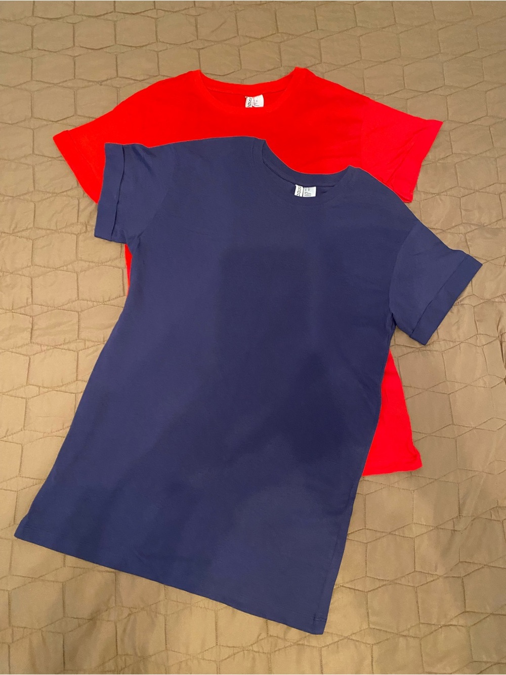 Divided XS red and navy tunics